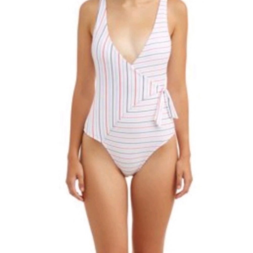 Red white and blue one piece bathing suit